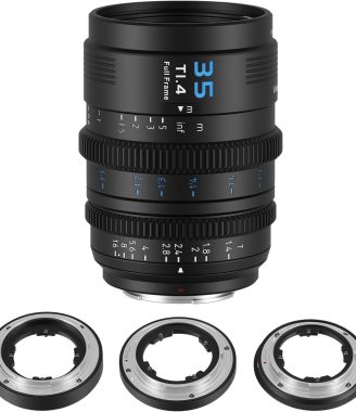 SIRUI VP-1 Vision Prime 1 T1.4 Full Frame Cine Lens, 35mm Manual Focus Cinema Lens with Pre-Installed E Mount, Interchangeable RF/Z/L Mounts (Black)